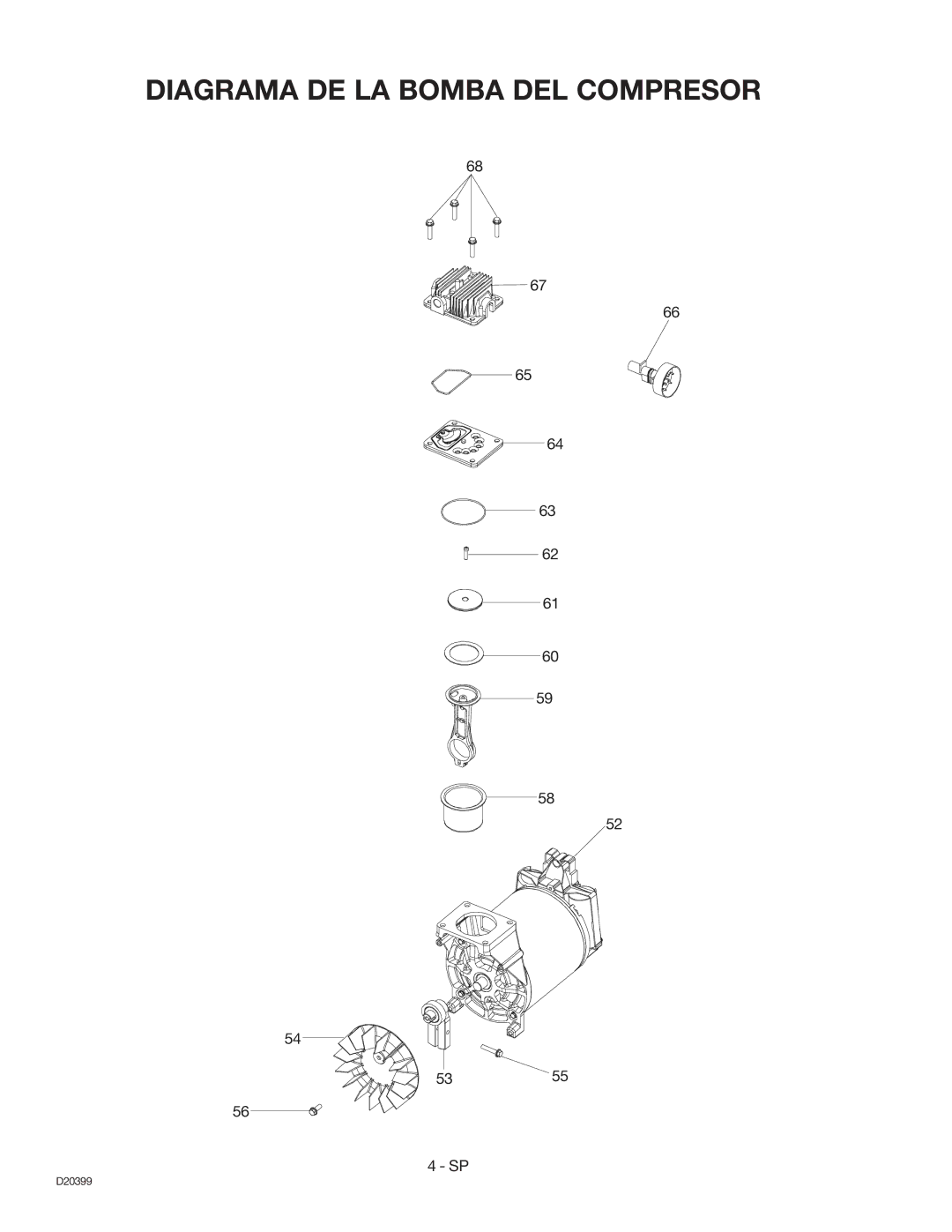 Sears 919.1673 specifications Diagrama DE LA Bomba DEL Compresor 