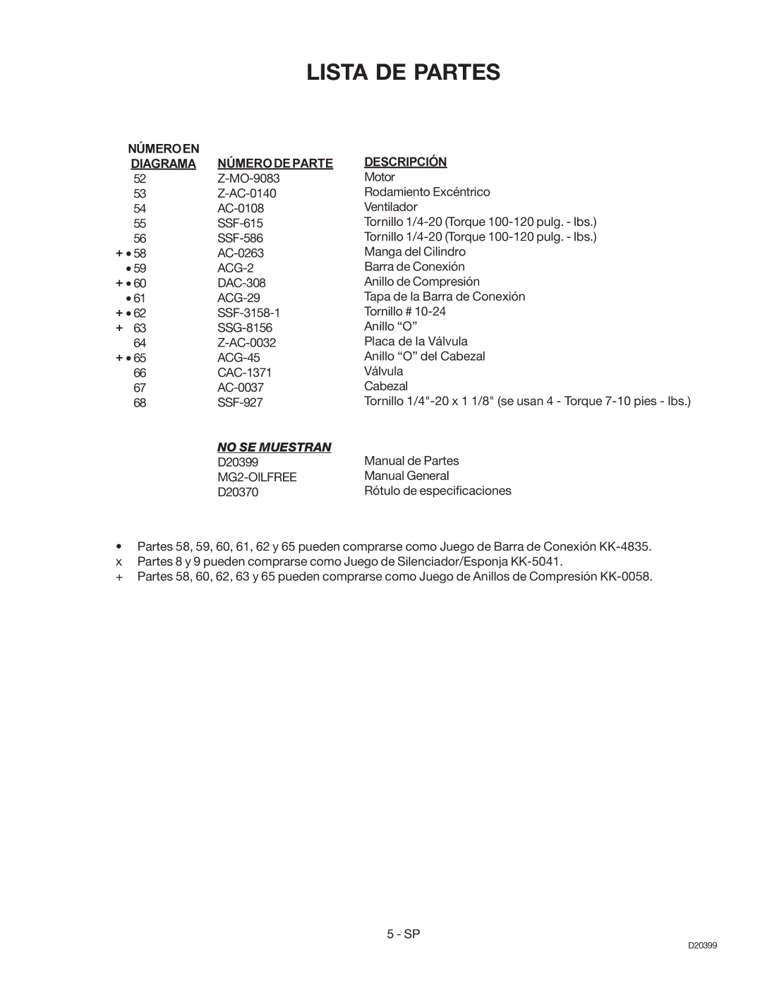 Sears 919.1673 specifications Númeroen Diagrama Númerodeparte, No SE Muestran 