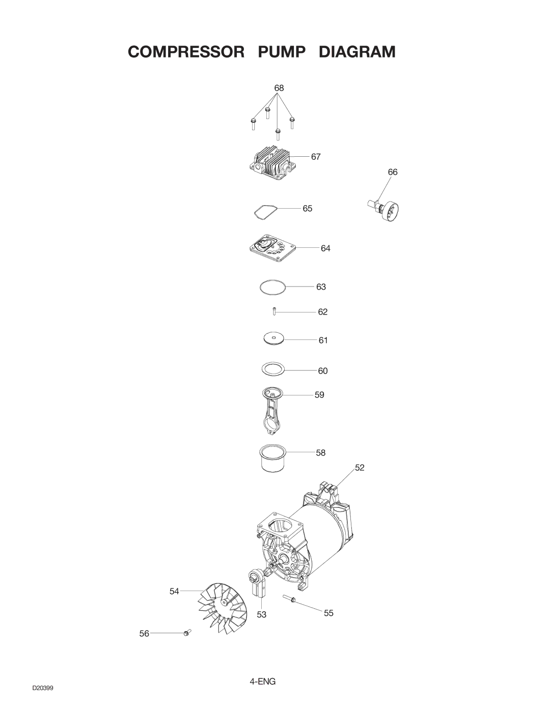 Sears 919.1673 specifications Compressor Pump Diagram 