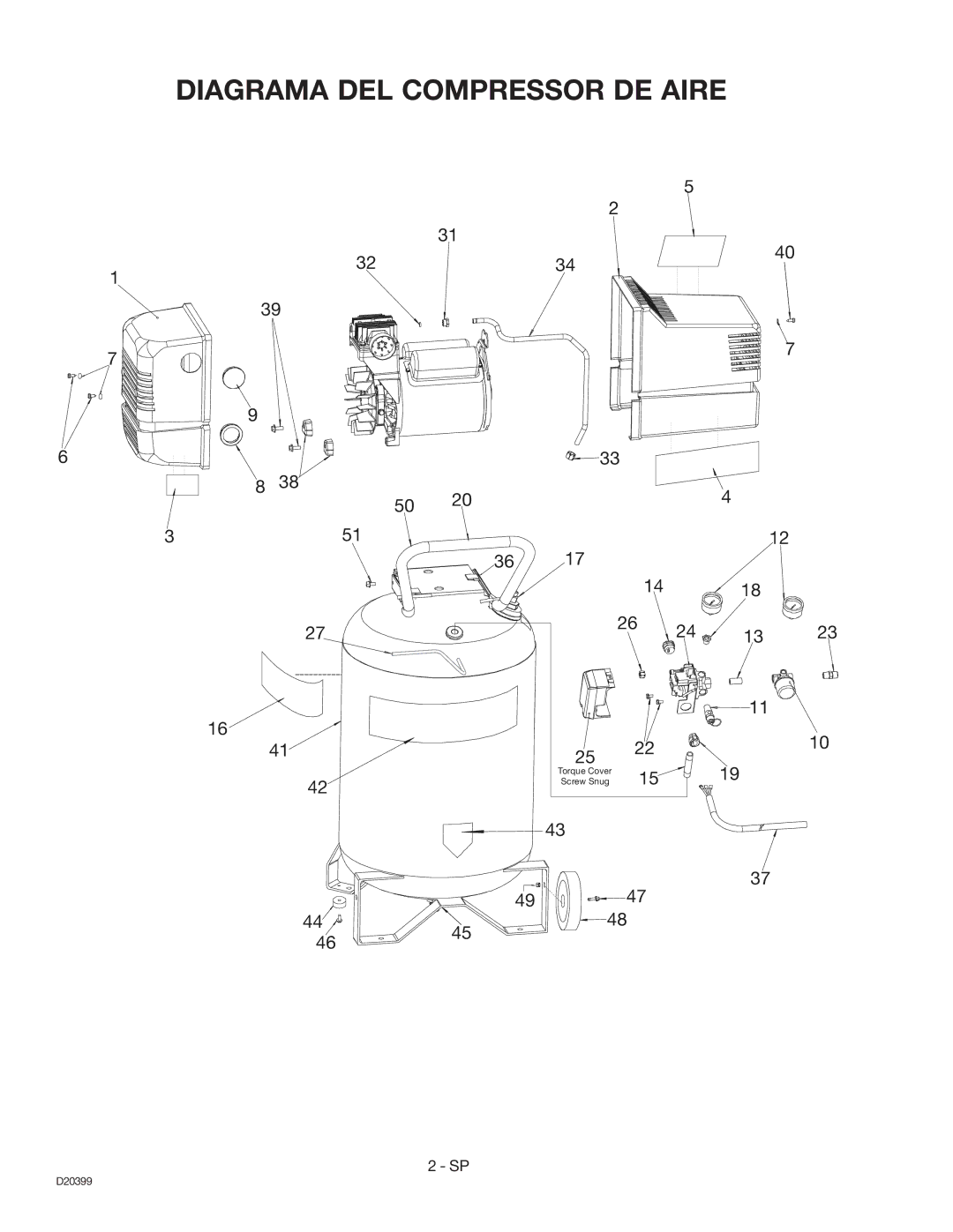 Sears 919.1673 specifications Diagrama DEL Compressor DE Aire 