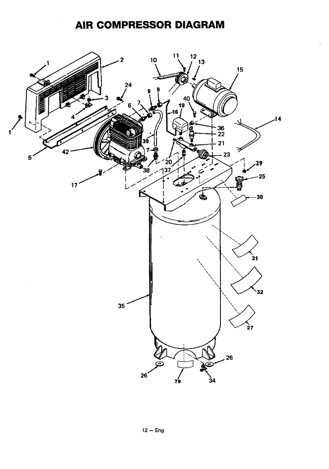 Sears 919.18416 owner manual AIR Compressor Diagram 