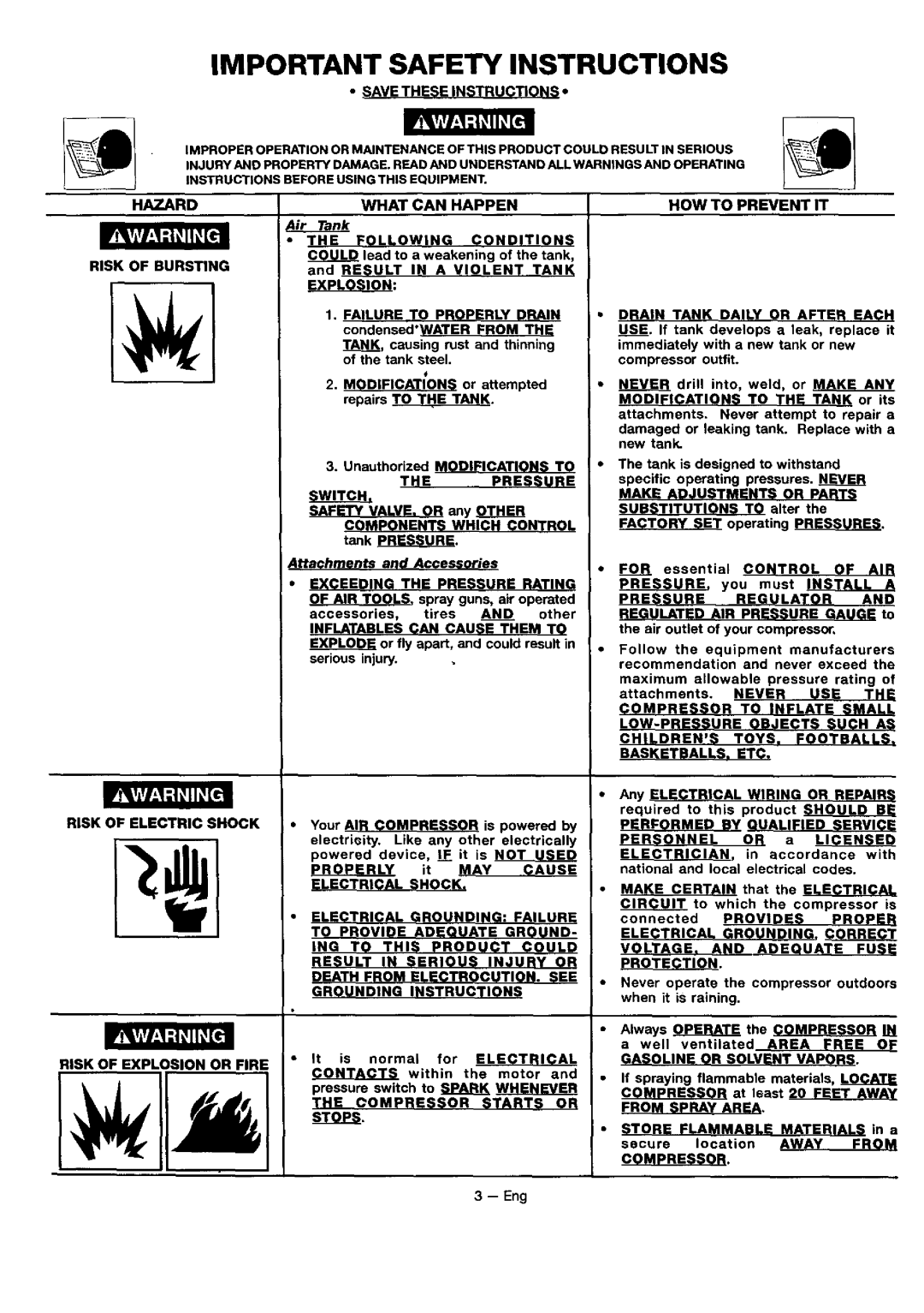 Sears 919.18416 owner manual Hazard, What can Happen, HOW to Prevent IT 