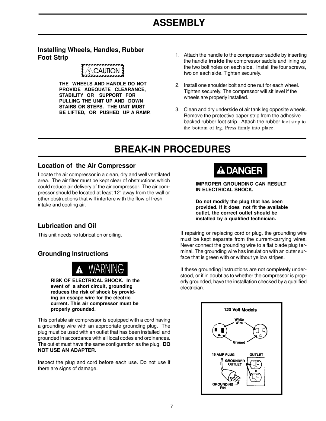 Sears 919.72512 owner manual Assembly, Not USE AN Adapter 