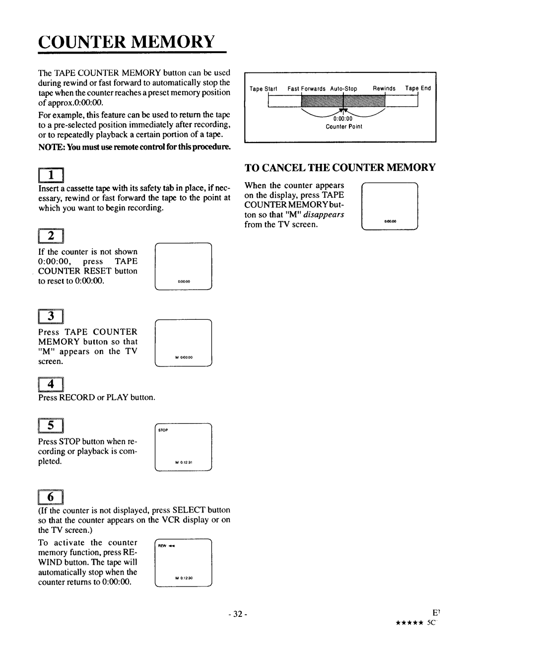 Sears 934.5512559 owner manual To Cancel the Counter Memory 