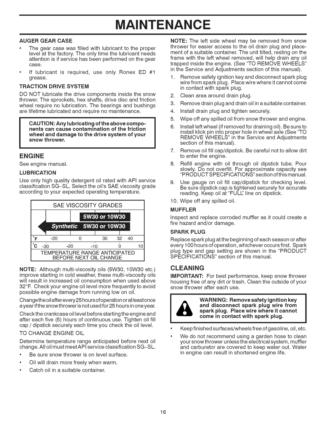 Sears 944.529571 owner manual Engine, Cleaning 