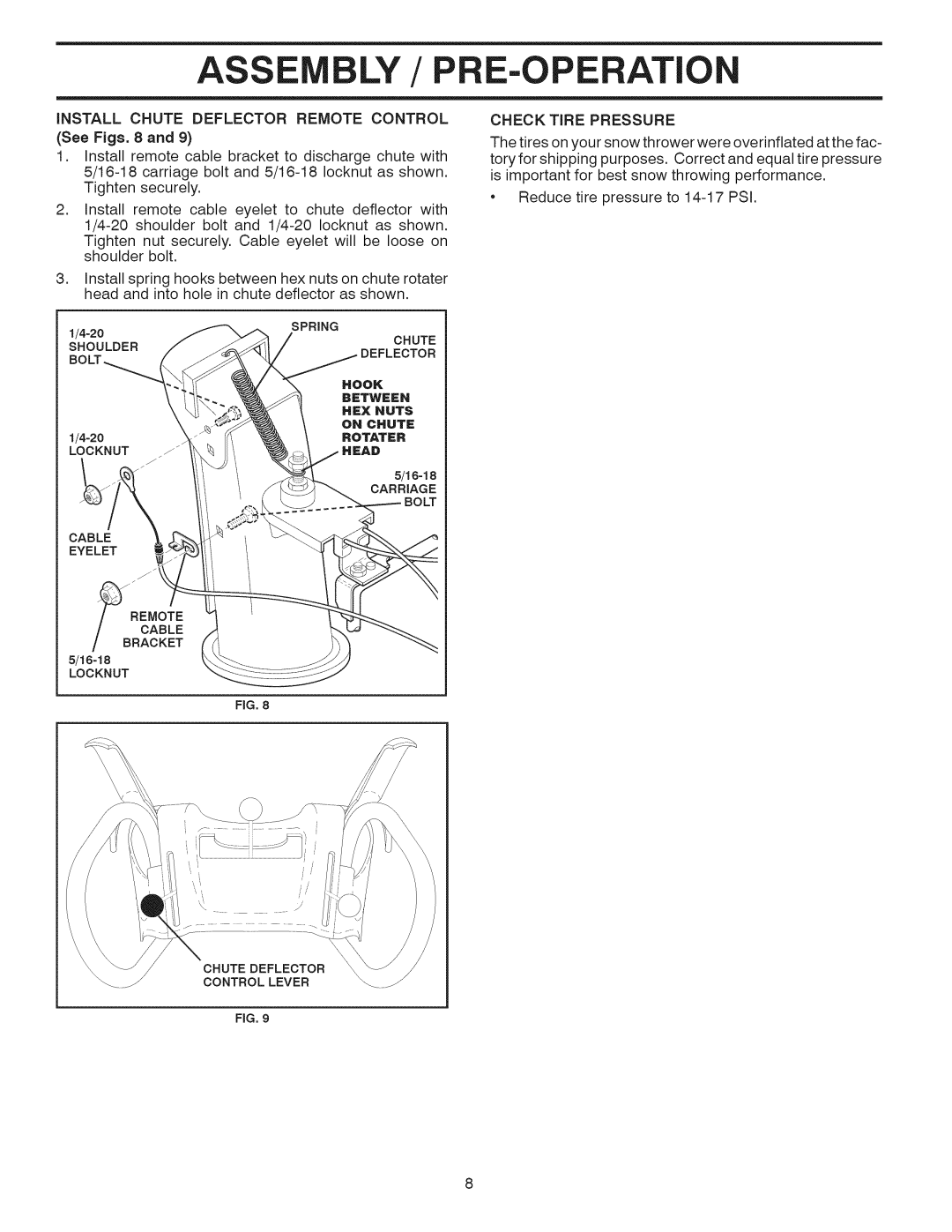 Sears 944.529571 owner manual Check TiRE Pressure 