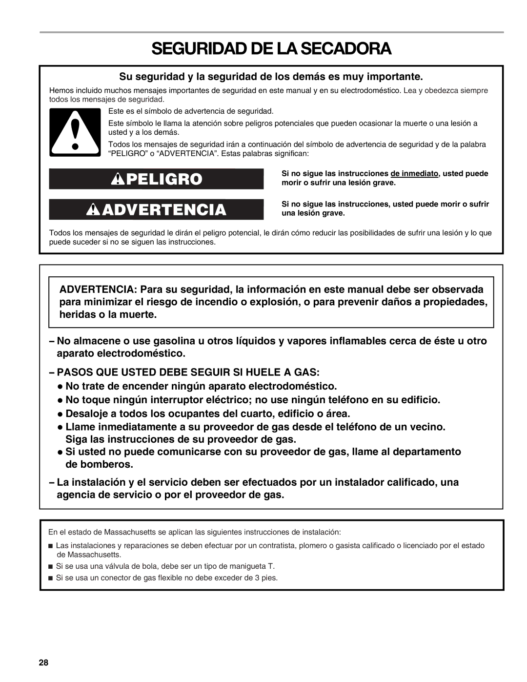 Sears 9709, 110.9708 manual Seguridad DE LA Secadora, Su seguridad y la seguridad de los demás es muy importante 