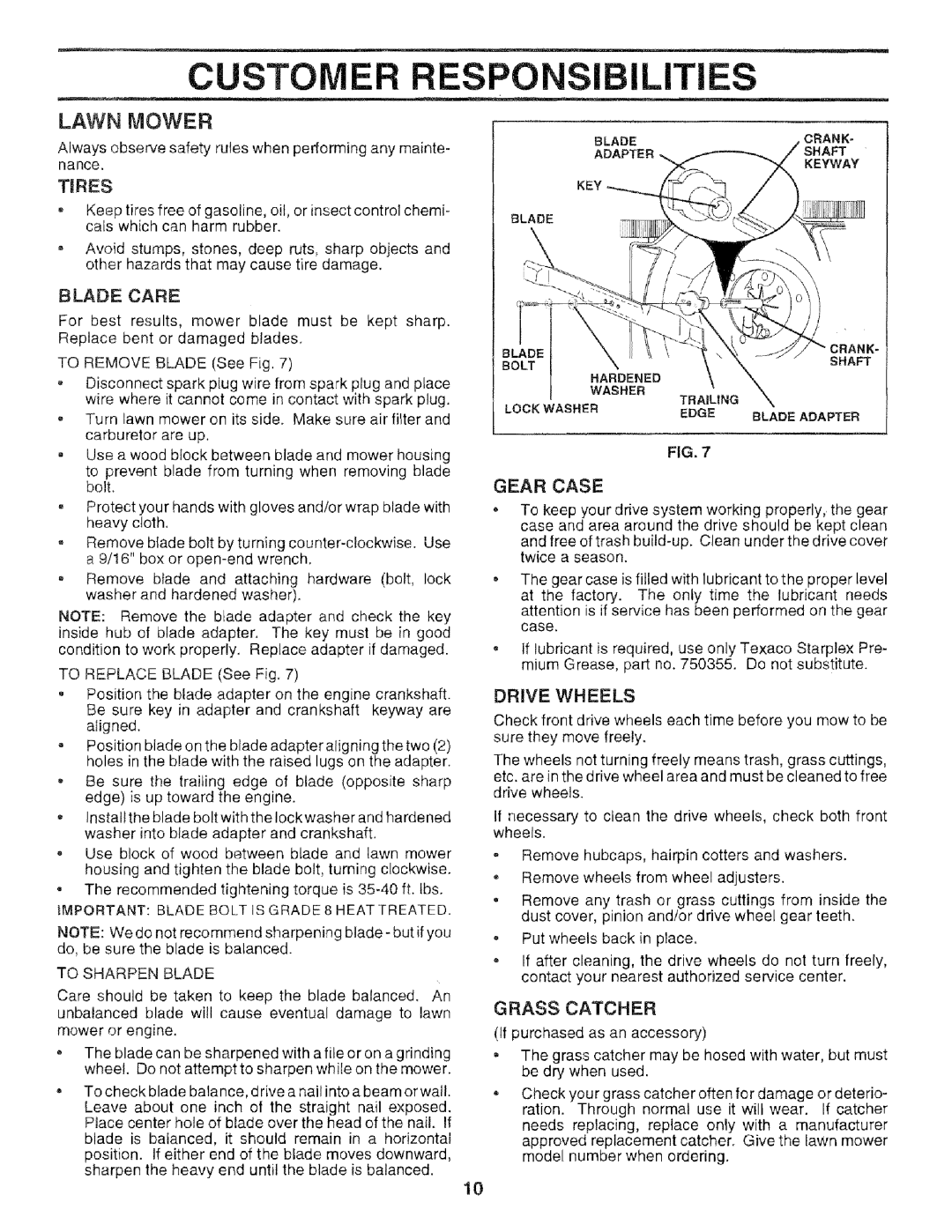 Sears 917.377201, 975502, 14.3 owner manual Custome, Ilities, Lawn Mower, Grass Catcher 