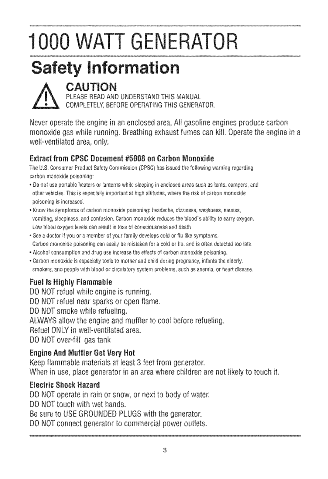 Sears APG3004A manual Safety information, G E R, cAUT|ON 