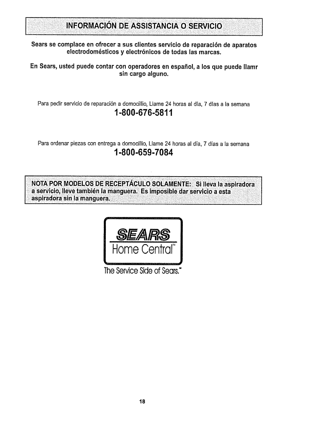 Sears CO1ZARD10UOO-4370537 owner manual TheServiceSideof Sears 