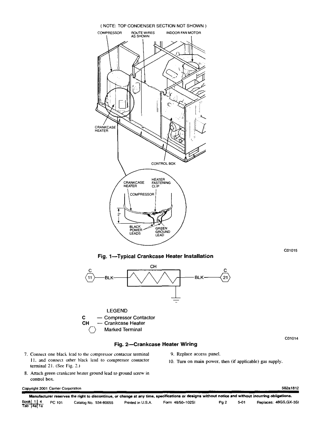 Sears CPCRKHTR004A00, CPCRKHTROCAA00, CPCRKHTR003A00 Fig. lTypical Crankcase Heater Installation, Marked Terminal 