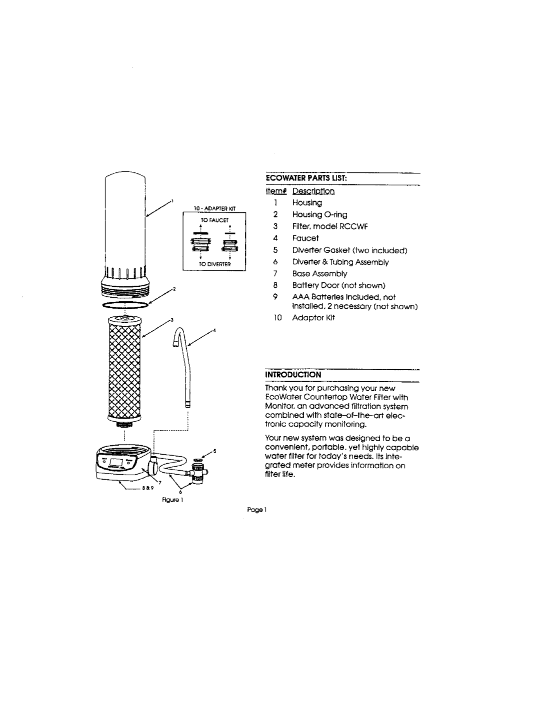 Sears CWF manual Introduction 