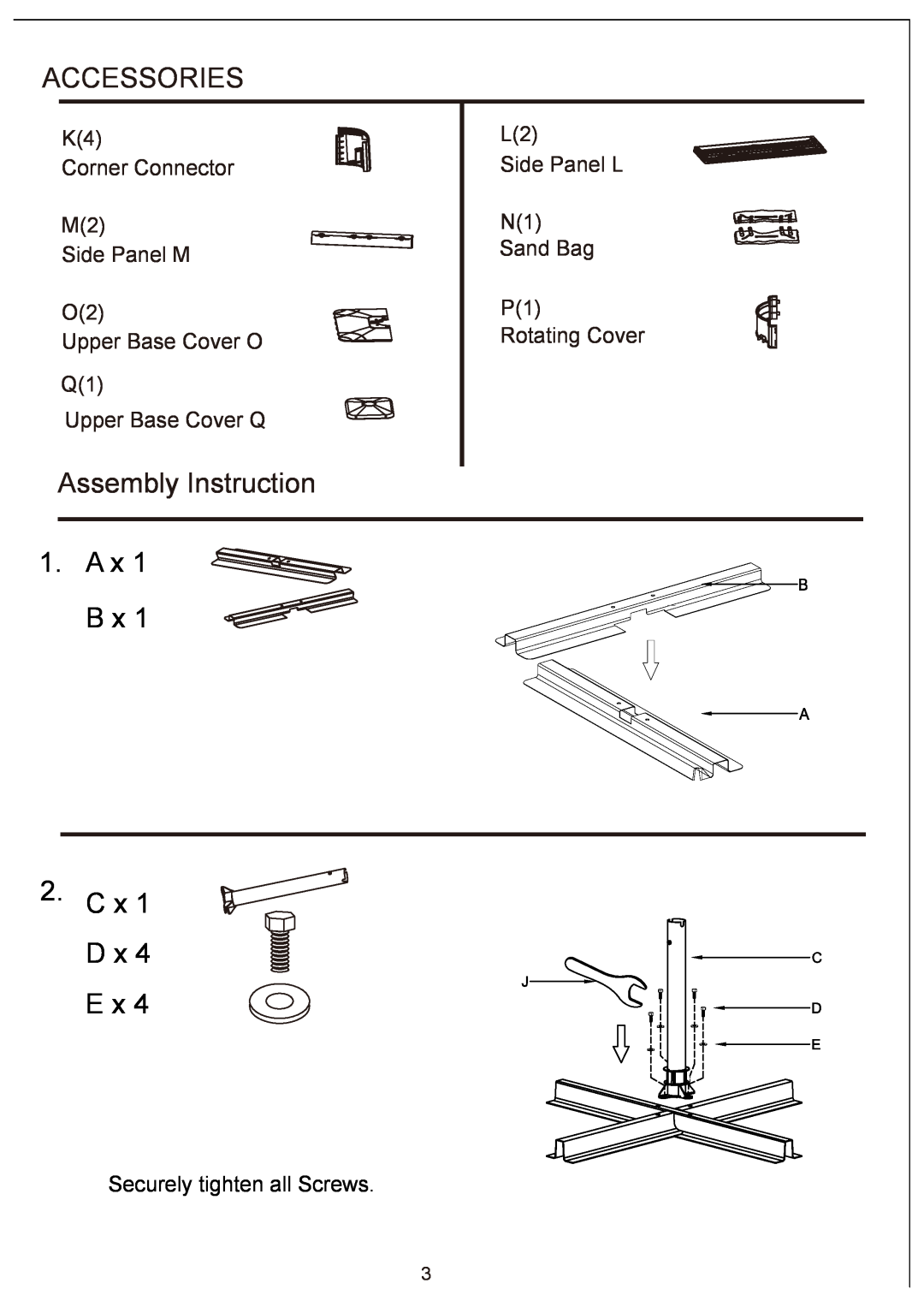 Sears D71 M83925 owner manual Accessories, Assembly Instruction 