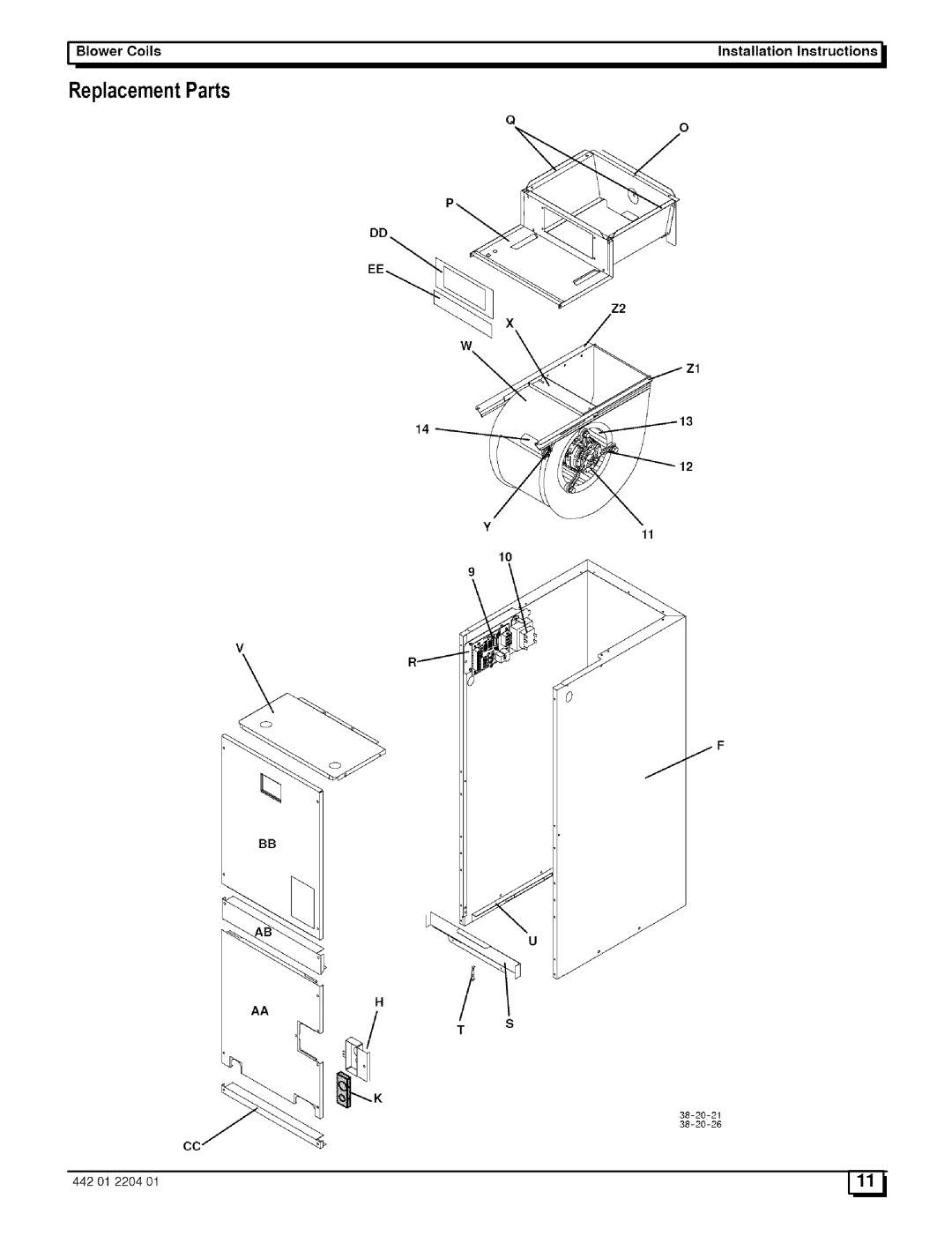 Sears EF08B1500A3, EF20N2600A2, EF12F1900A2, EF16J2200A2 installation instructions ReplacementParts 