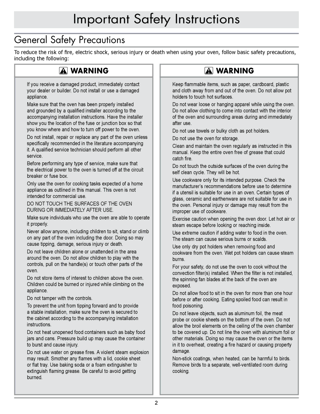 Sears EORD230 manual General Safety Precautions 