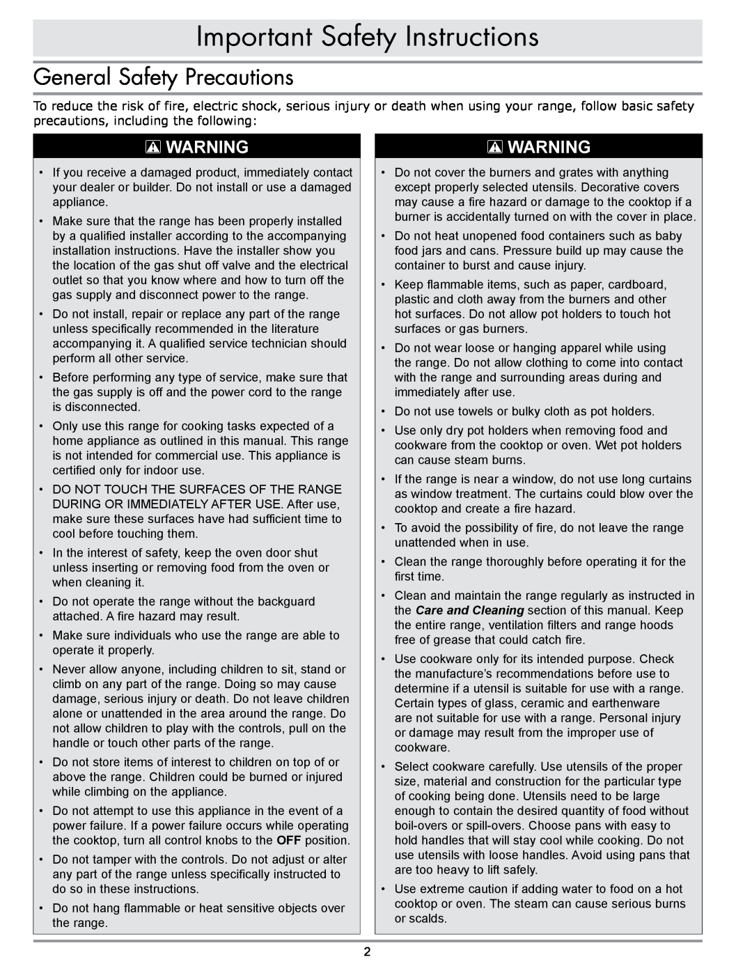 Sears ER30GI manual General Safety Precautions, Important Safety Instructions 