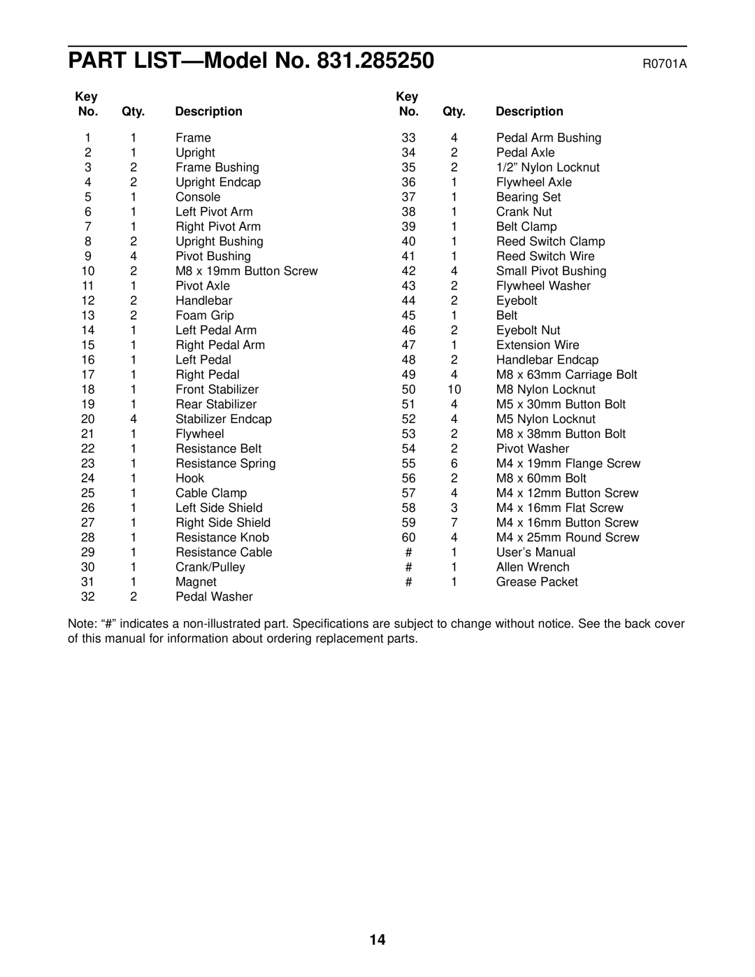 Sears ET 30 user manual Part LIST-Model No 