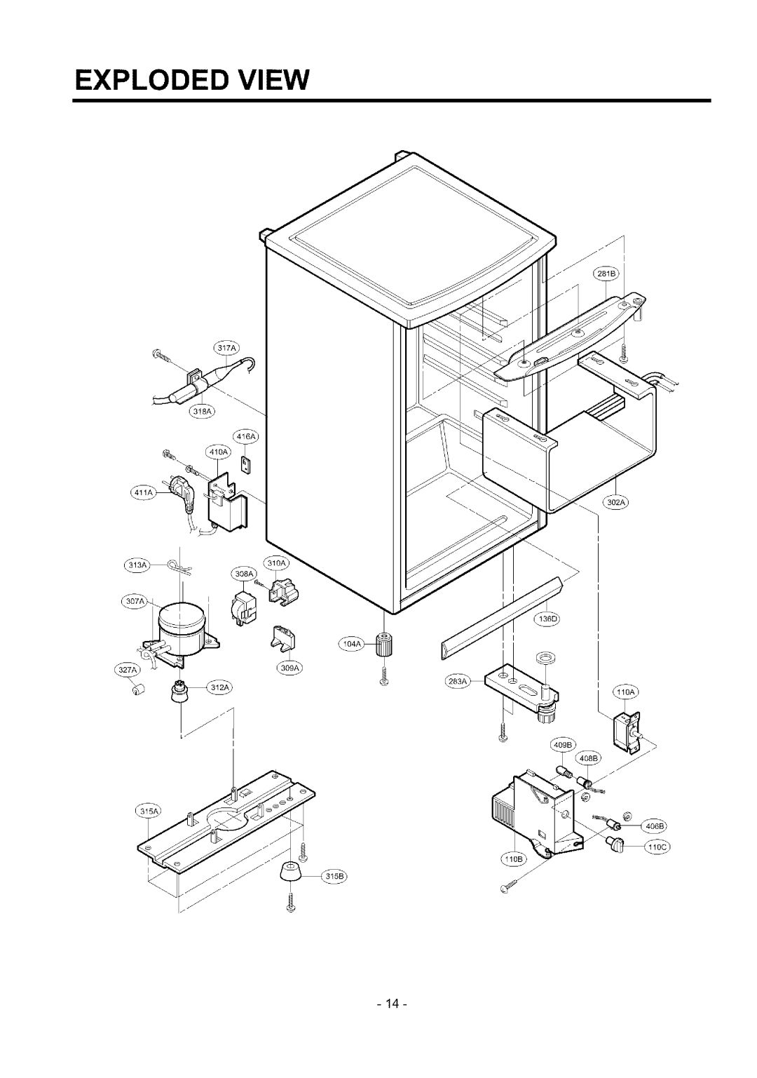 Sears GR-131SF, GR-151SPF, GR-151SF, GR-051SF, GR-131SPF manual Exploded View 