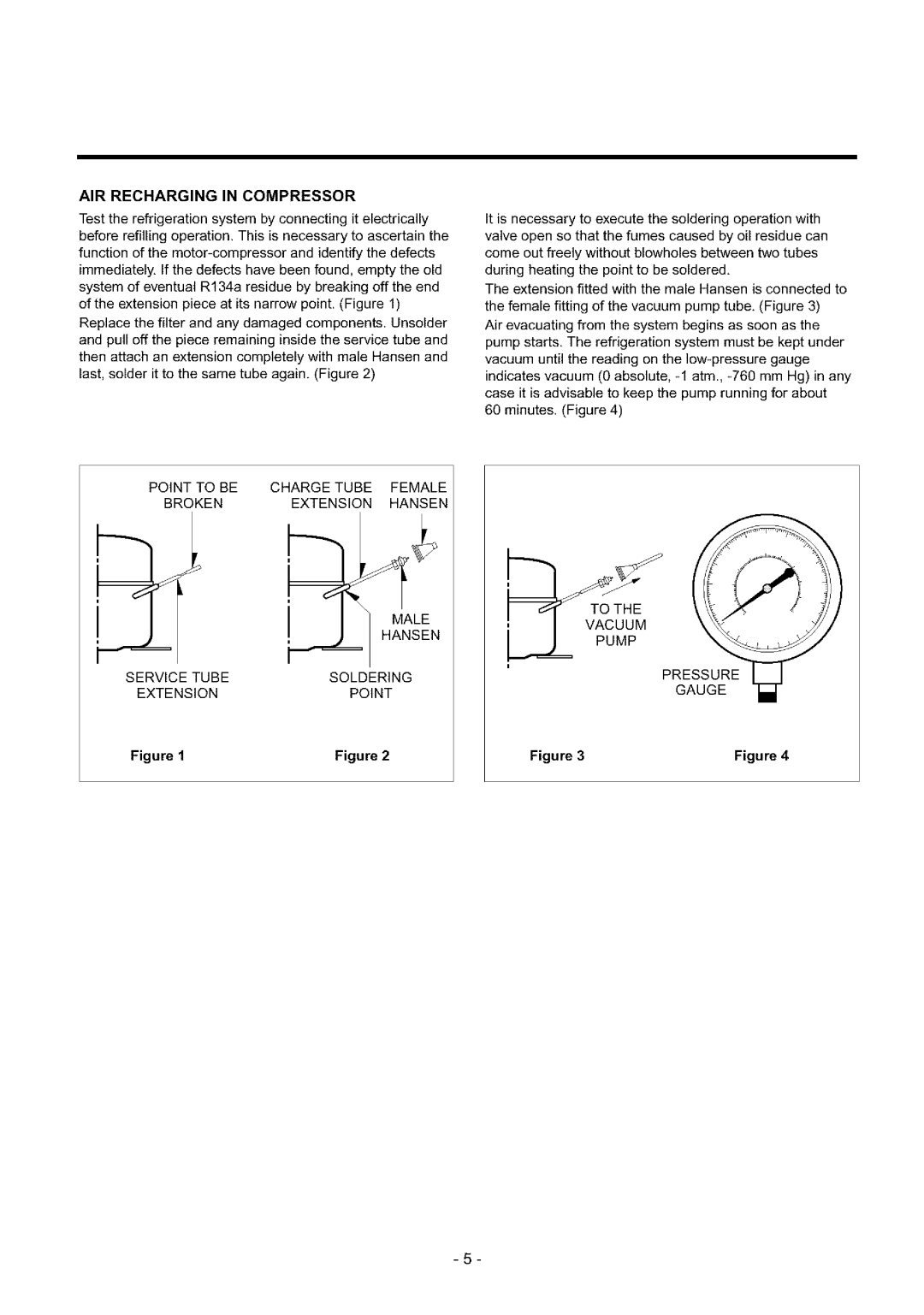 Sears GR-051SF, GR-151SPF, GR-151SF, GR-131SF, GR-131SPF manual AIR Recharging in Compressor 