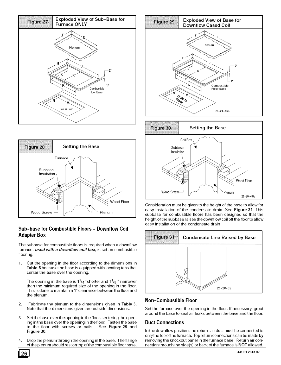 Sears 8MPL075B12B1 Exploded View of Sub-Base for Furnace only, Sub-base for Combustible Floors Downflow Coil, Adapter Box 