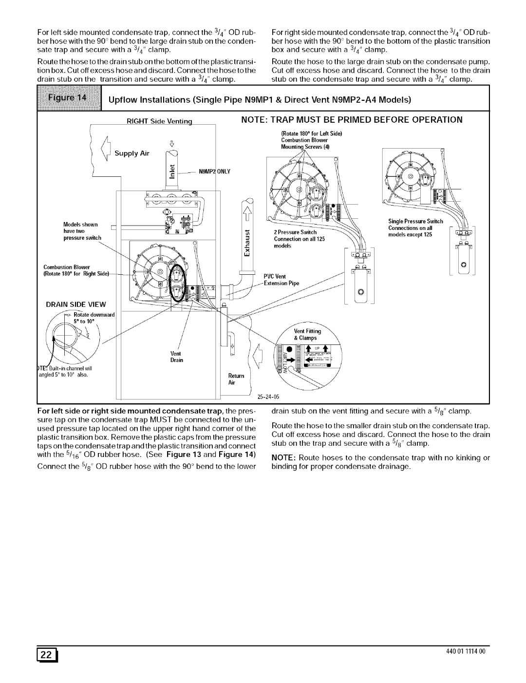 Sears N9MP1, 9MPD Satetrapandsecurewitha3/4clamp Boxandsecurewitha3/4clamp, Drainstubonthetransitionandsecurewitha3/4clamp 