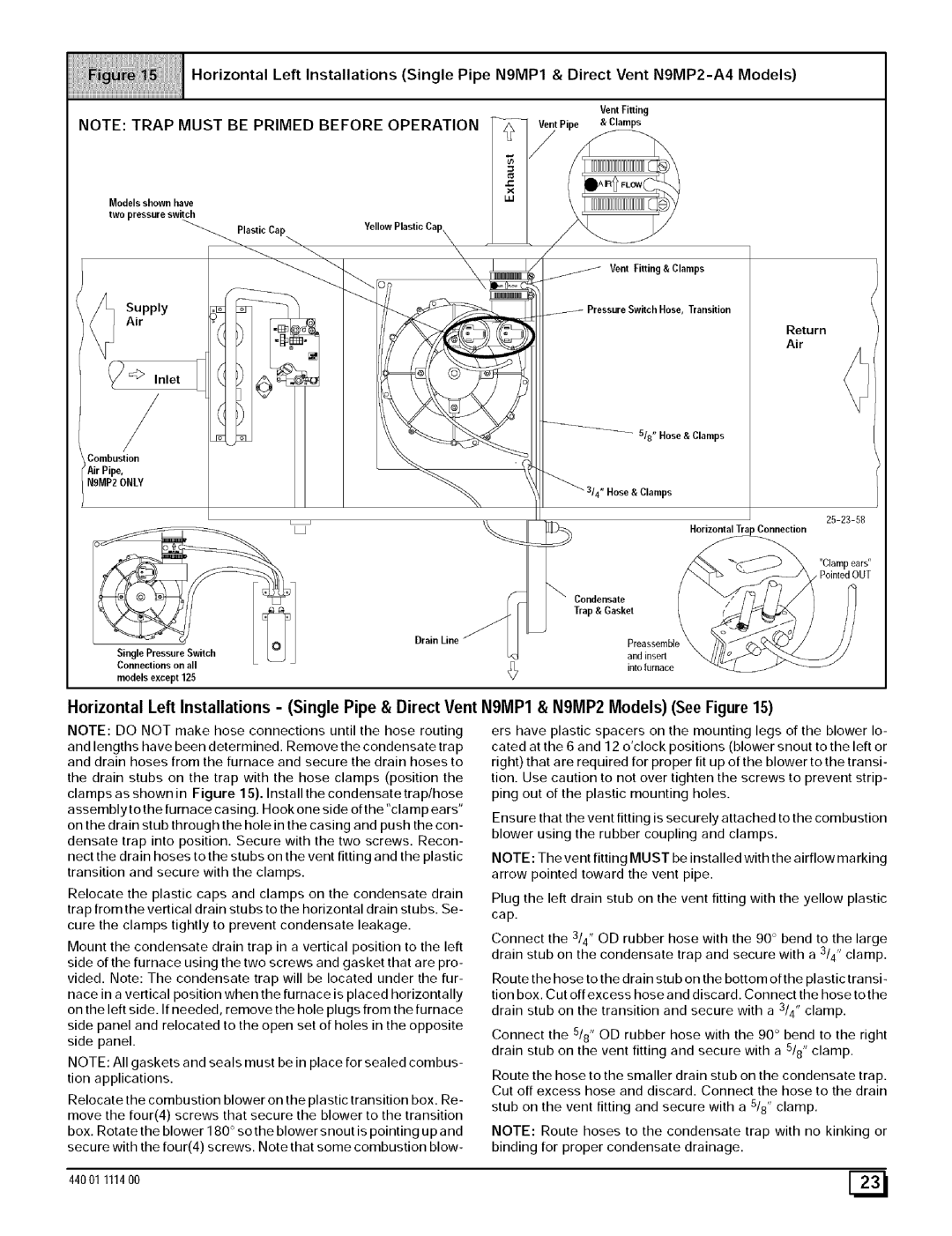 Sears 9MPD, N9MP2, N9MP1 manual VentFitting TPipe & Clamps, Inlet, Return Air 