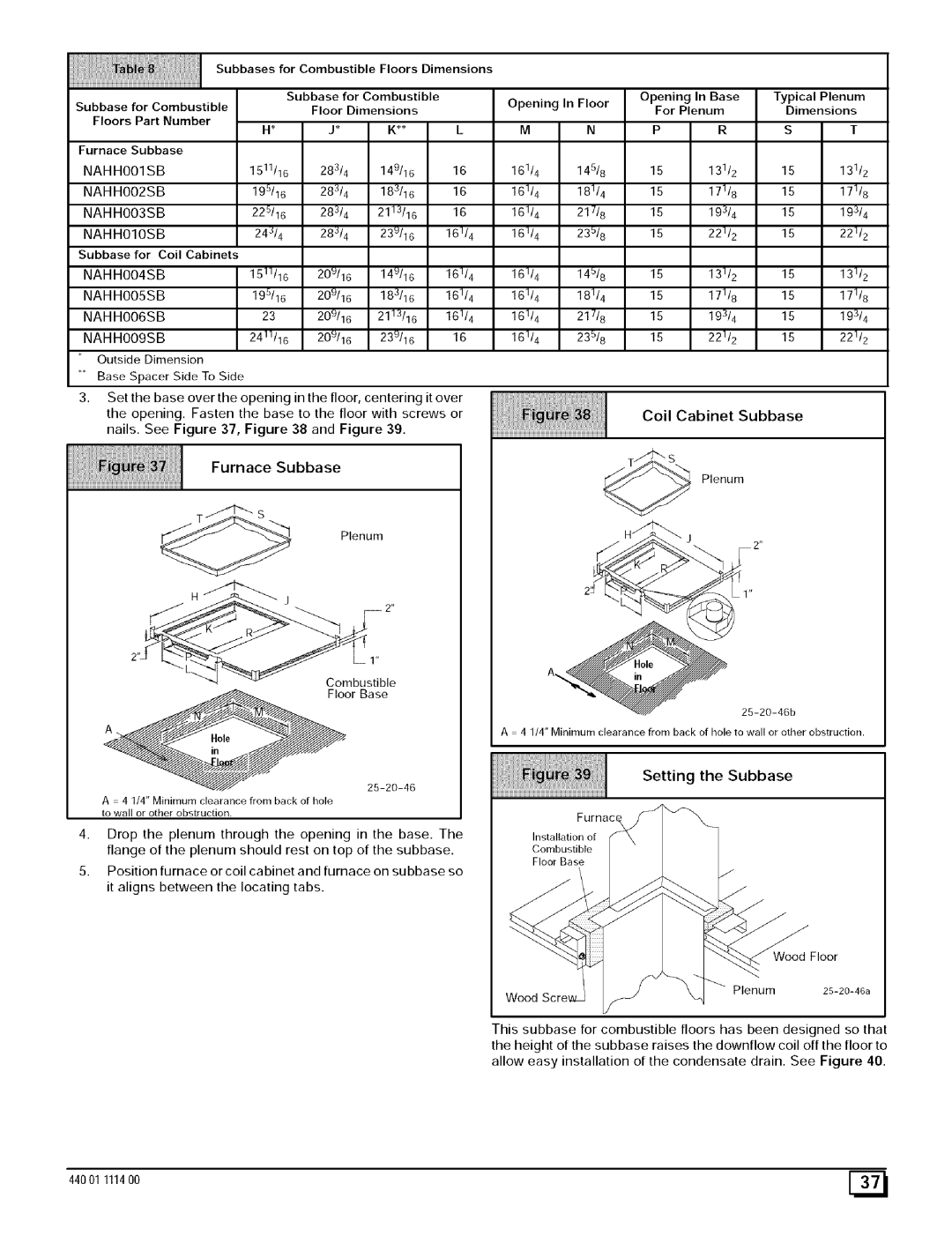 Sears N9MP1, N9MP2, 9MPD manual Furnace Subbase, Coil Cabinet 