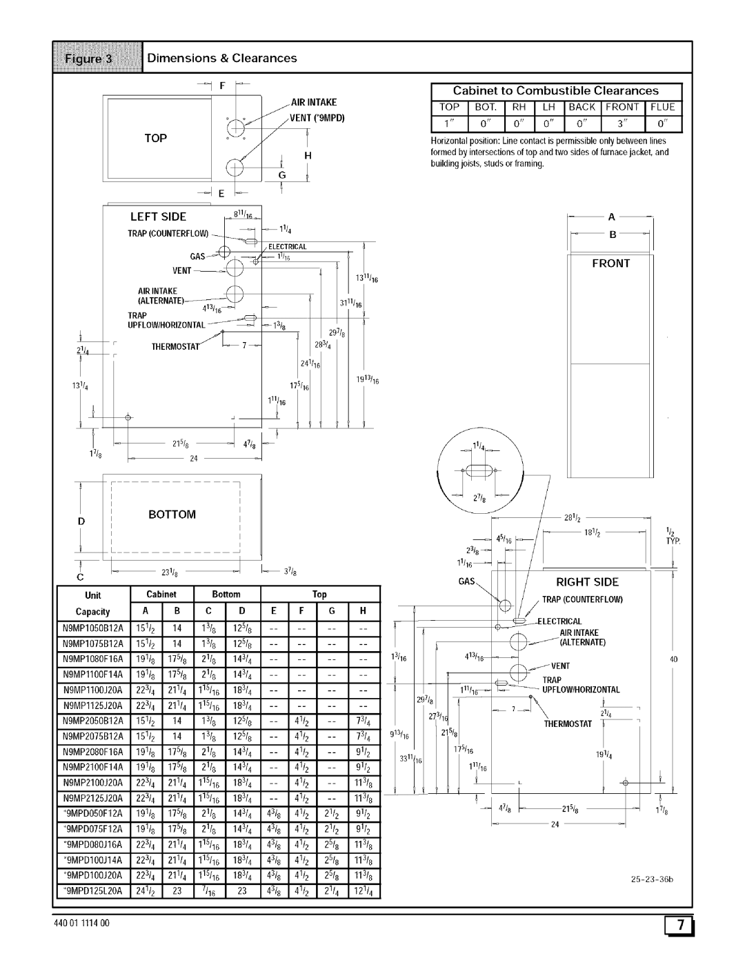 Sears N9MP1, N9MP2, 9MPD manual VENTrgMPD, AiRI.TAKE, Dimensions & Clearances, Top, Front 