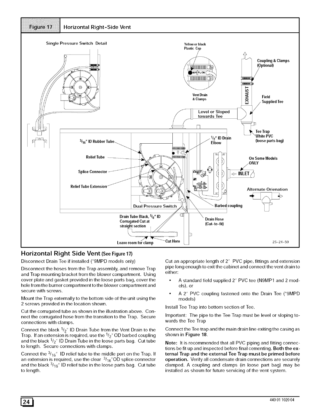 Sears N9MP1075B12B1, N9MP2050B12B1, N9MP2080F16B1 manual HorizontalRight-SideVent, Horizontal Right Side Vent SeeFigure 