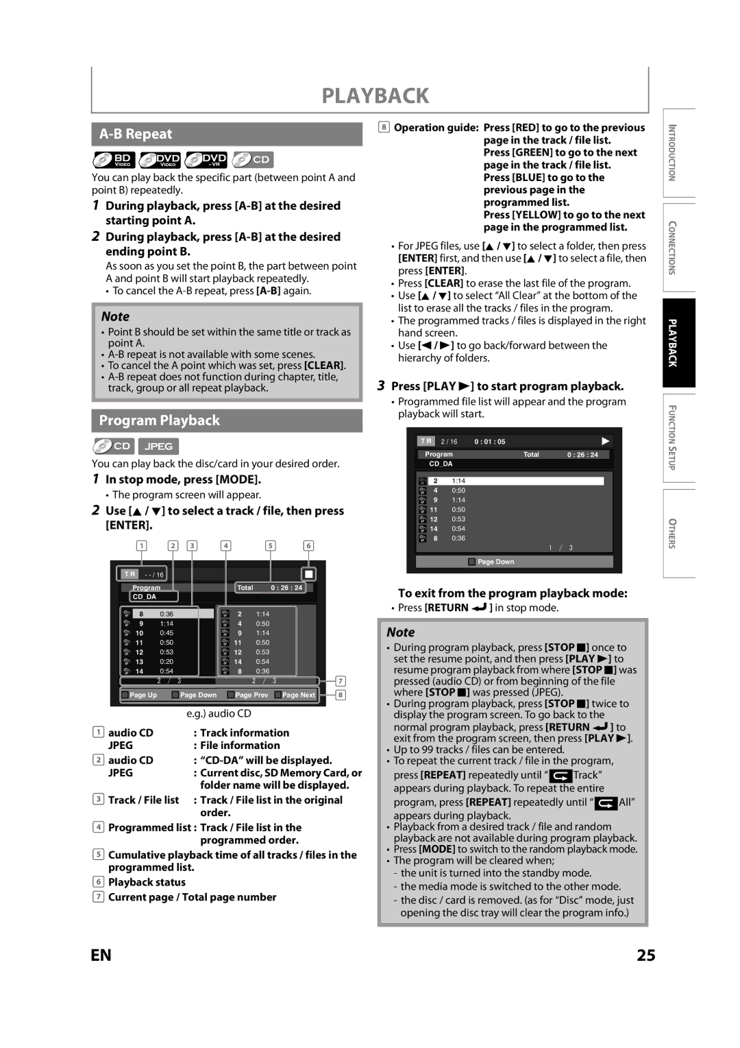 Sears NB530SLX owner manual Repeat, Program Playback 