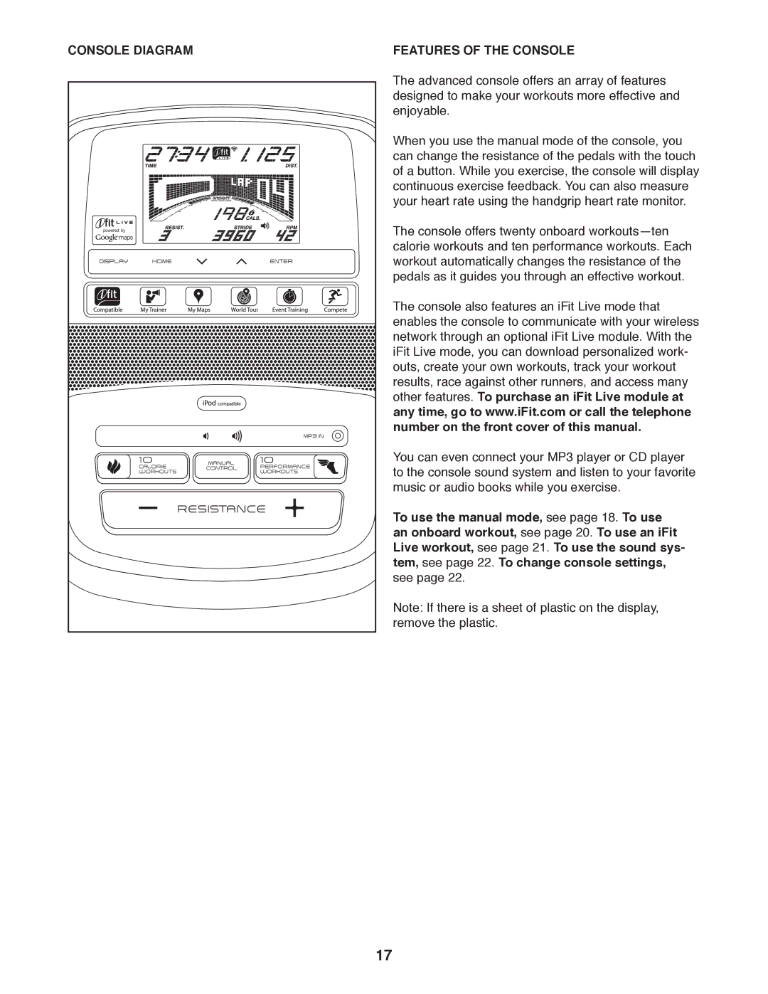 Sears NTEL05011.0 user manual Console Diagram Features of the Console 