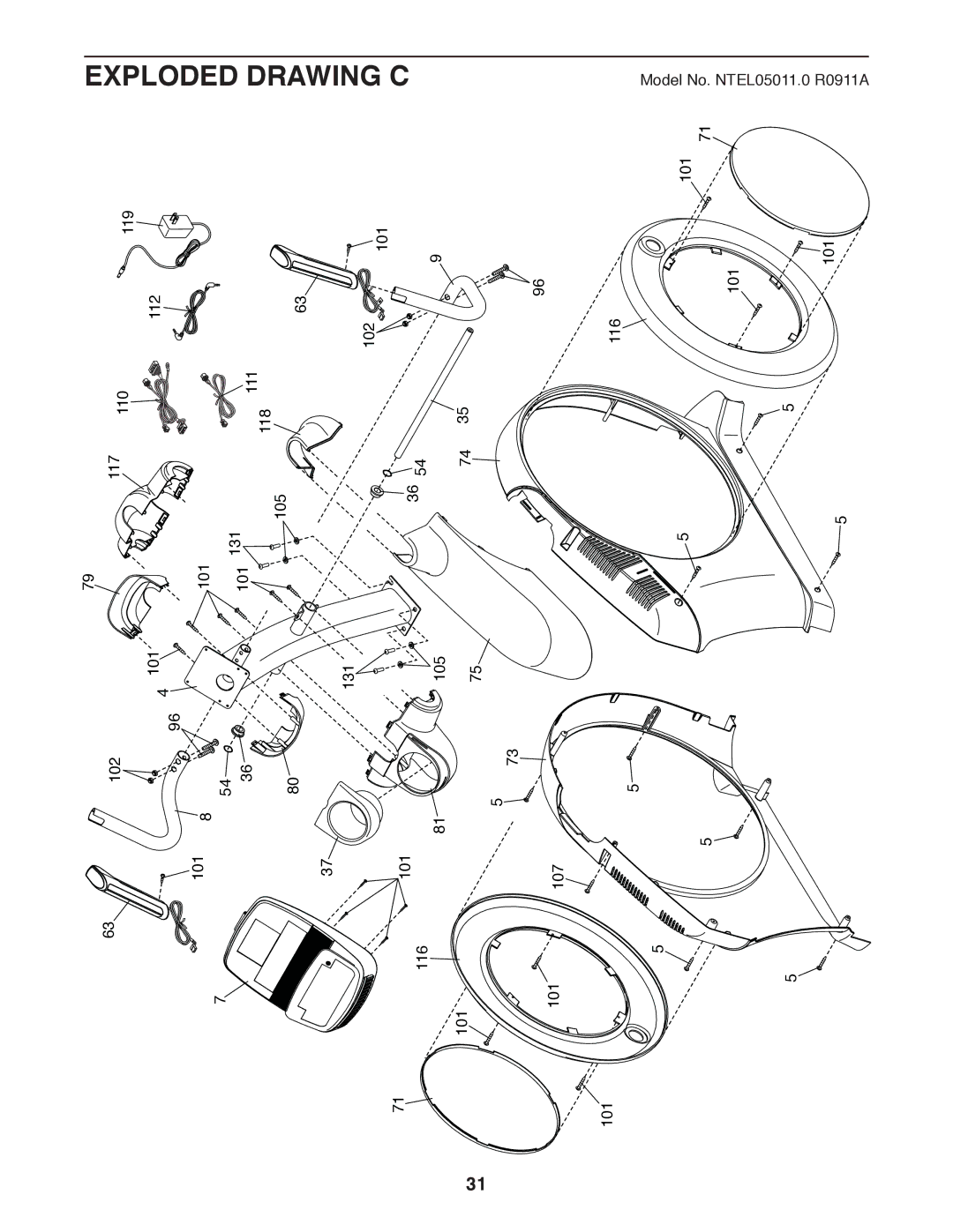 Sears NTEL05011.0 user manual Exploded 