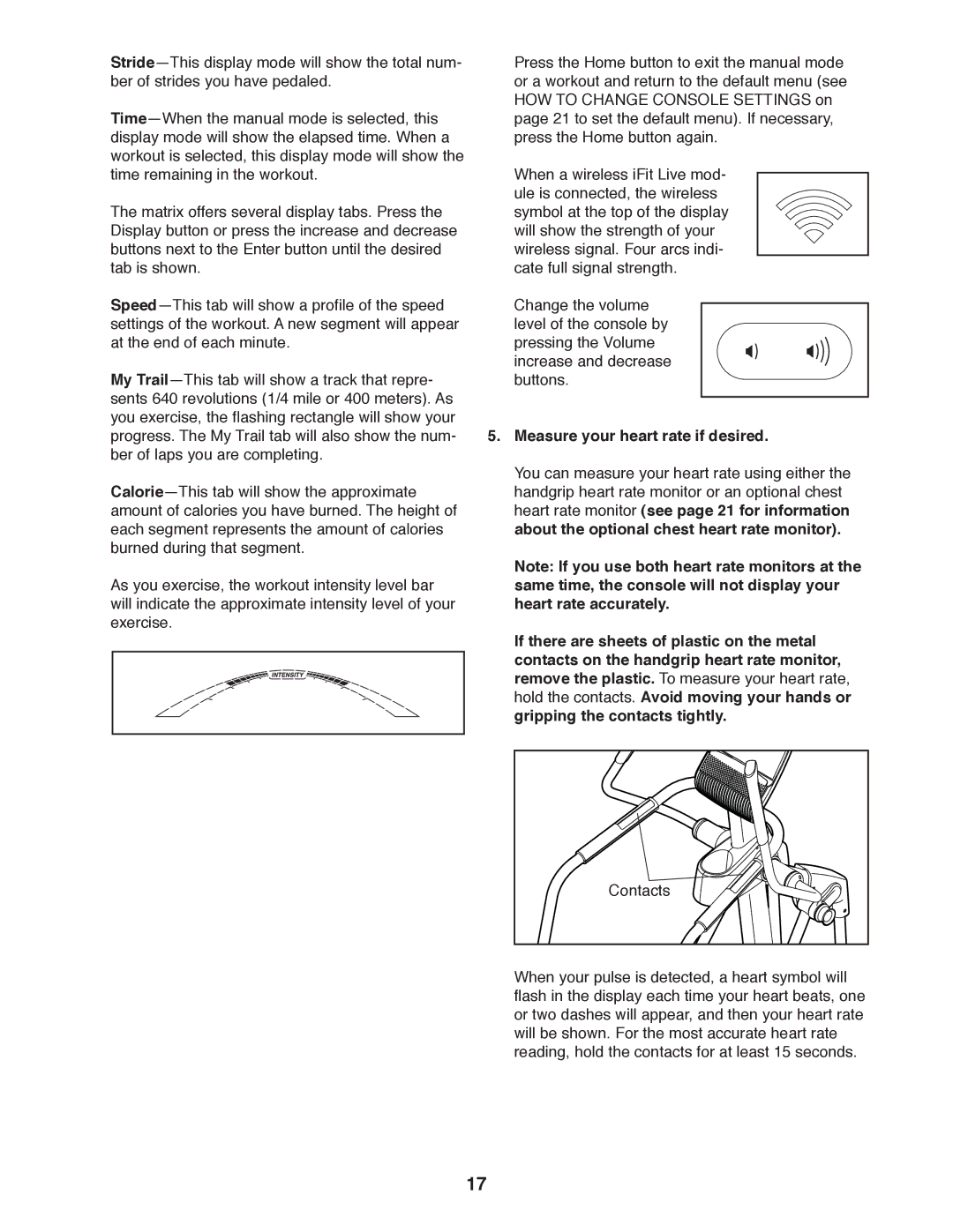 Sears NTEL08911.0 user manual Measure your heart rate if desired, Heart rate monitor see page 21 for information 