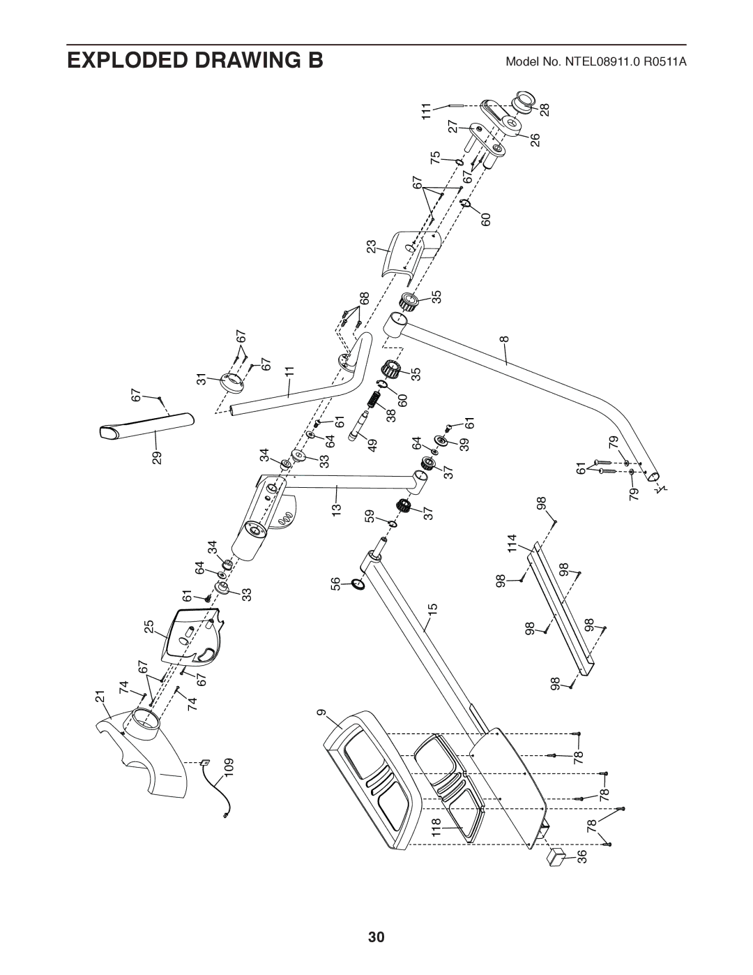 Sears NTEL08911.0 user manual Exploded Drawing B 