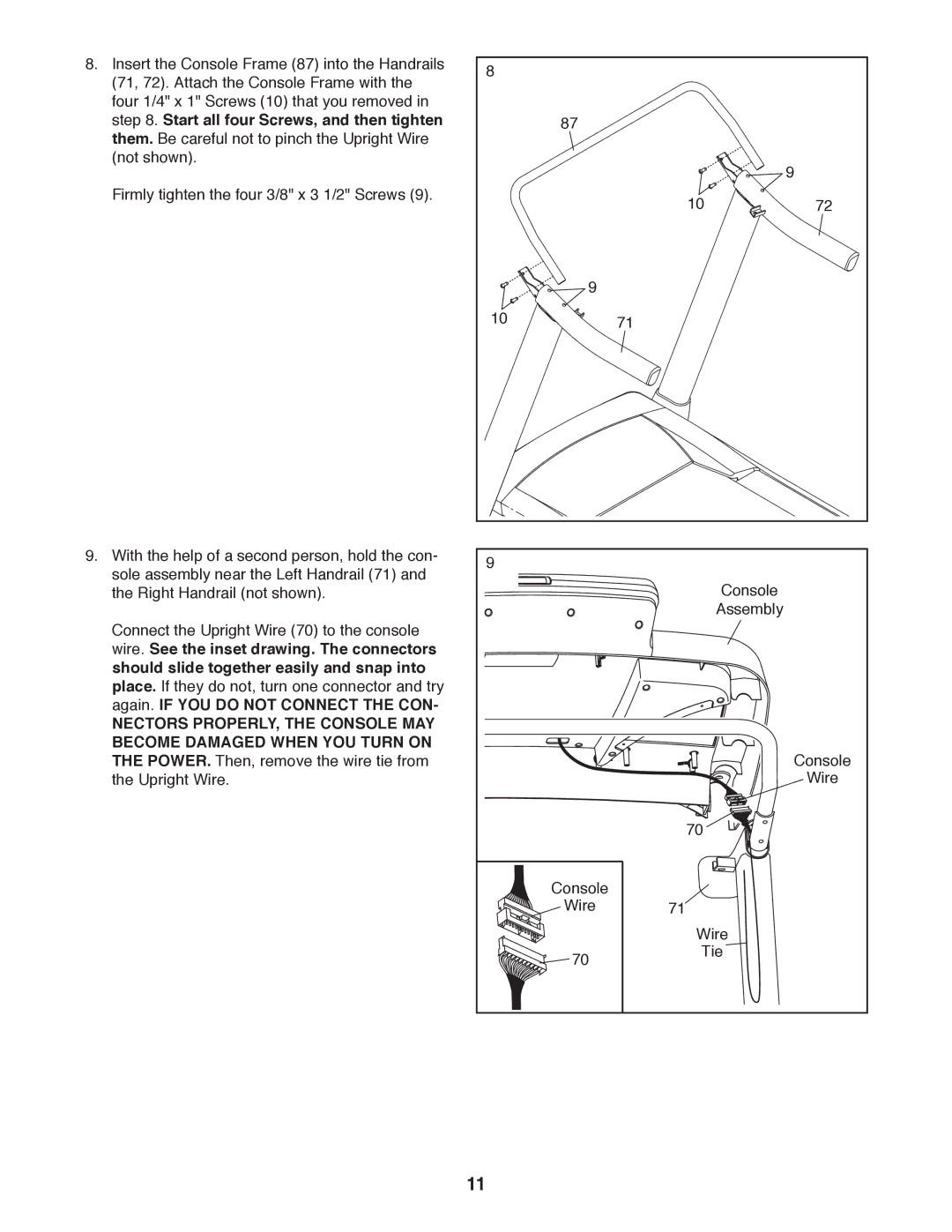 Sears NTL61011.1 user manual Start all four Screws, and then tighten, Again. if YOU do not Connect the CON 