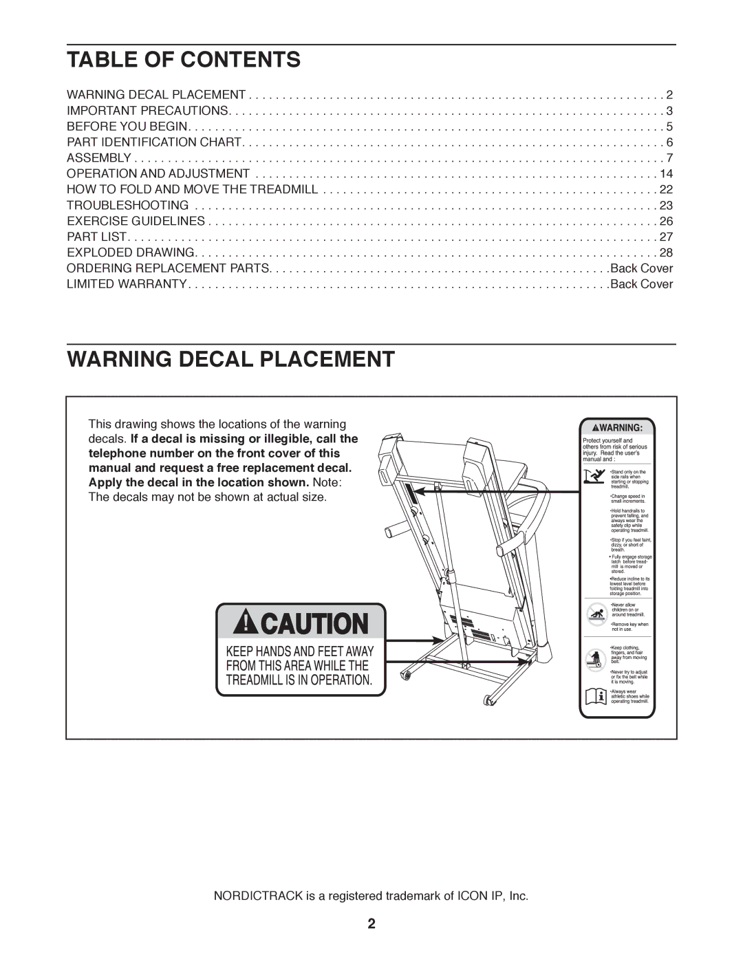 Sears NTL61011.1 user manual Table of Contents 