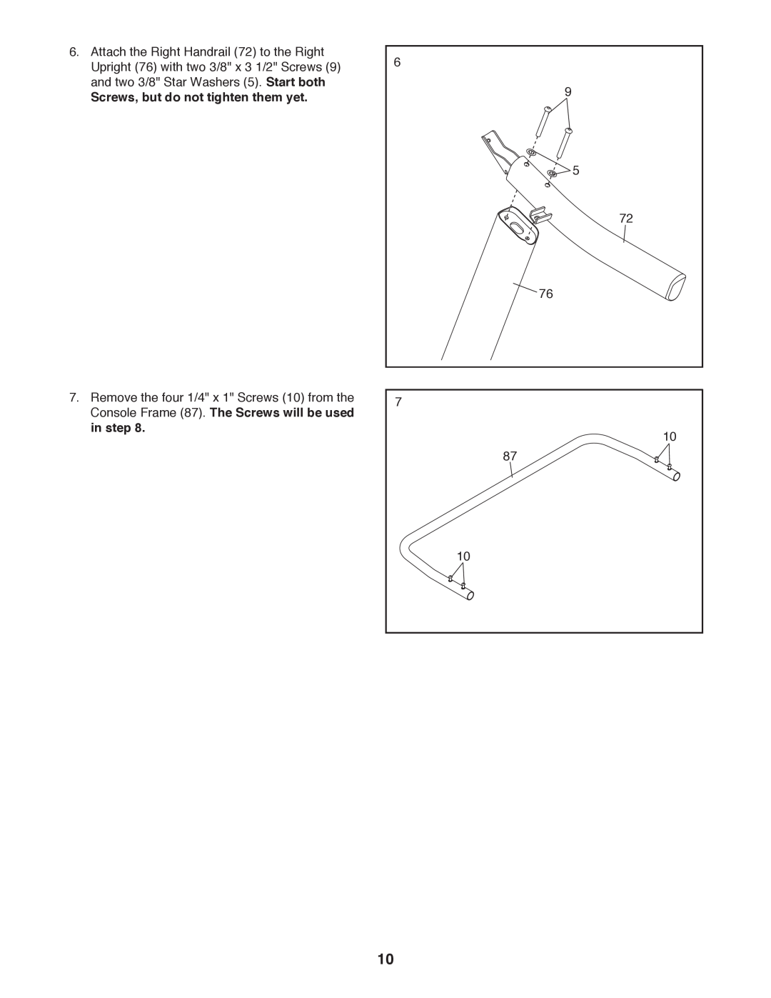 Sears NTL61011.1 user manual Screws, but do not tighten them yet 