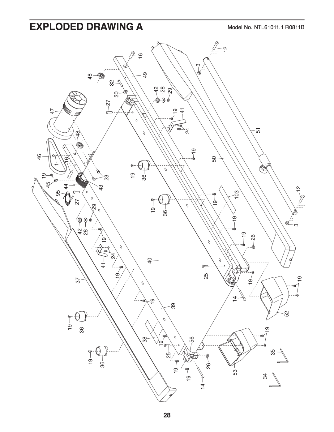 Sears user manual Exploded Drawing, Model No. NTL61011.1, R0811B 