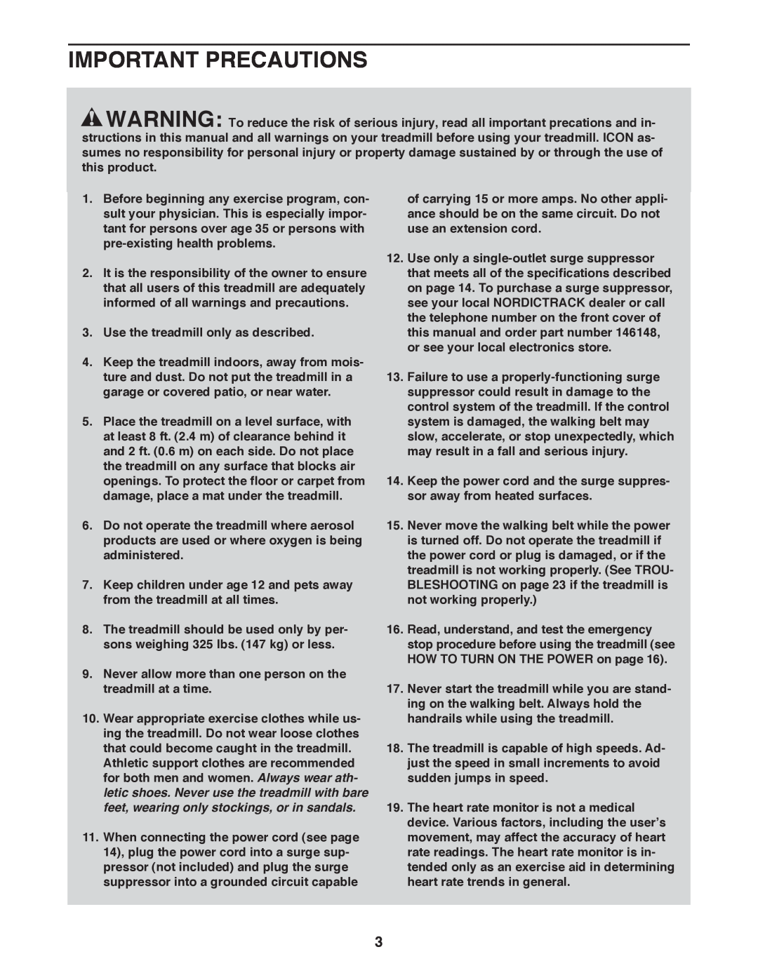 Sears NTL61011.1 user manual Important Precautions 