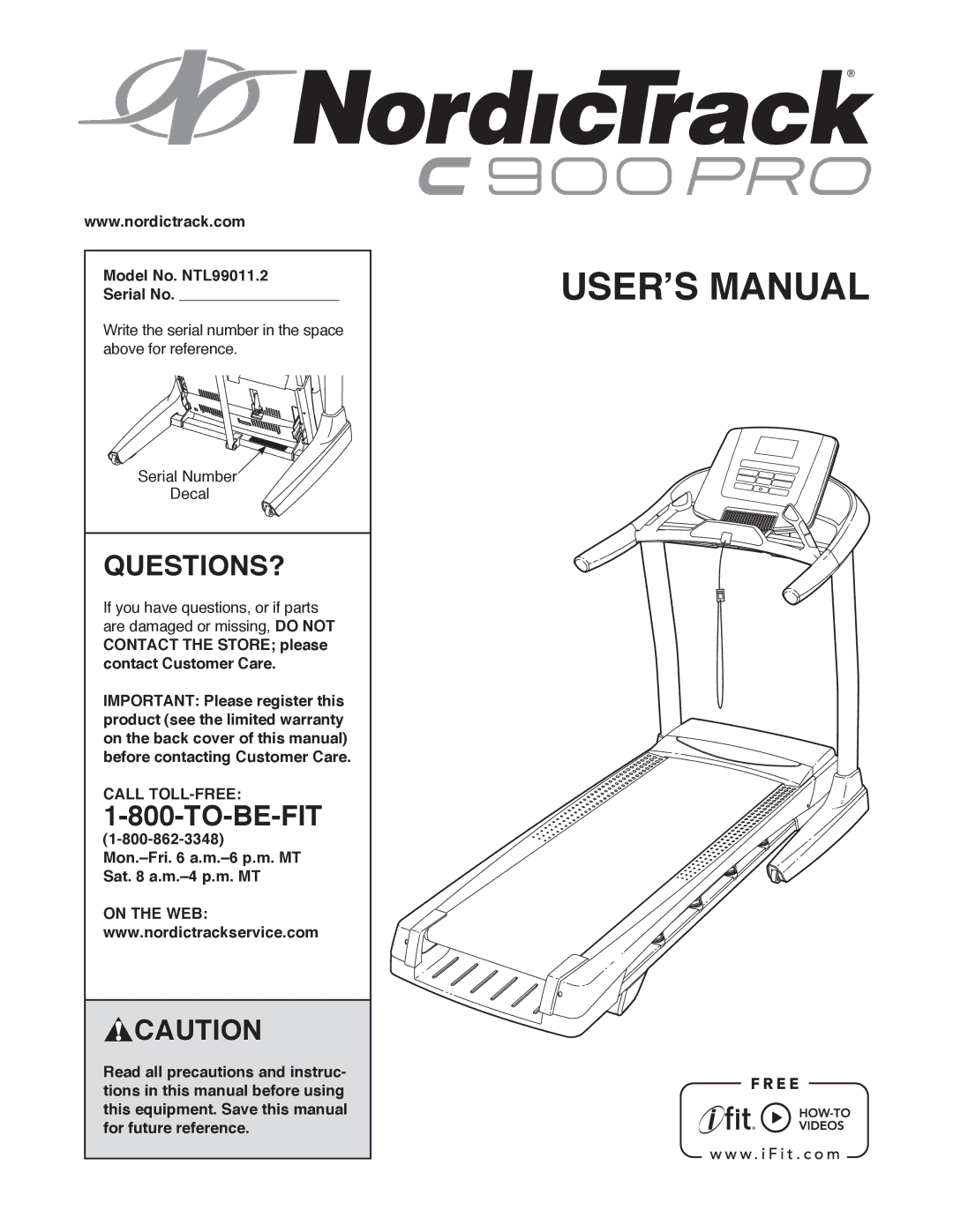 Sears user manual Questions?, Model No. NTL99011.2 Serial No, Call TOLL-FREE 