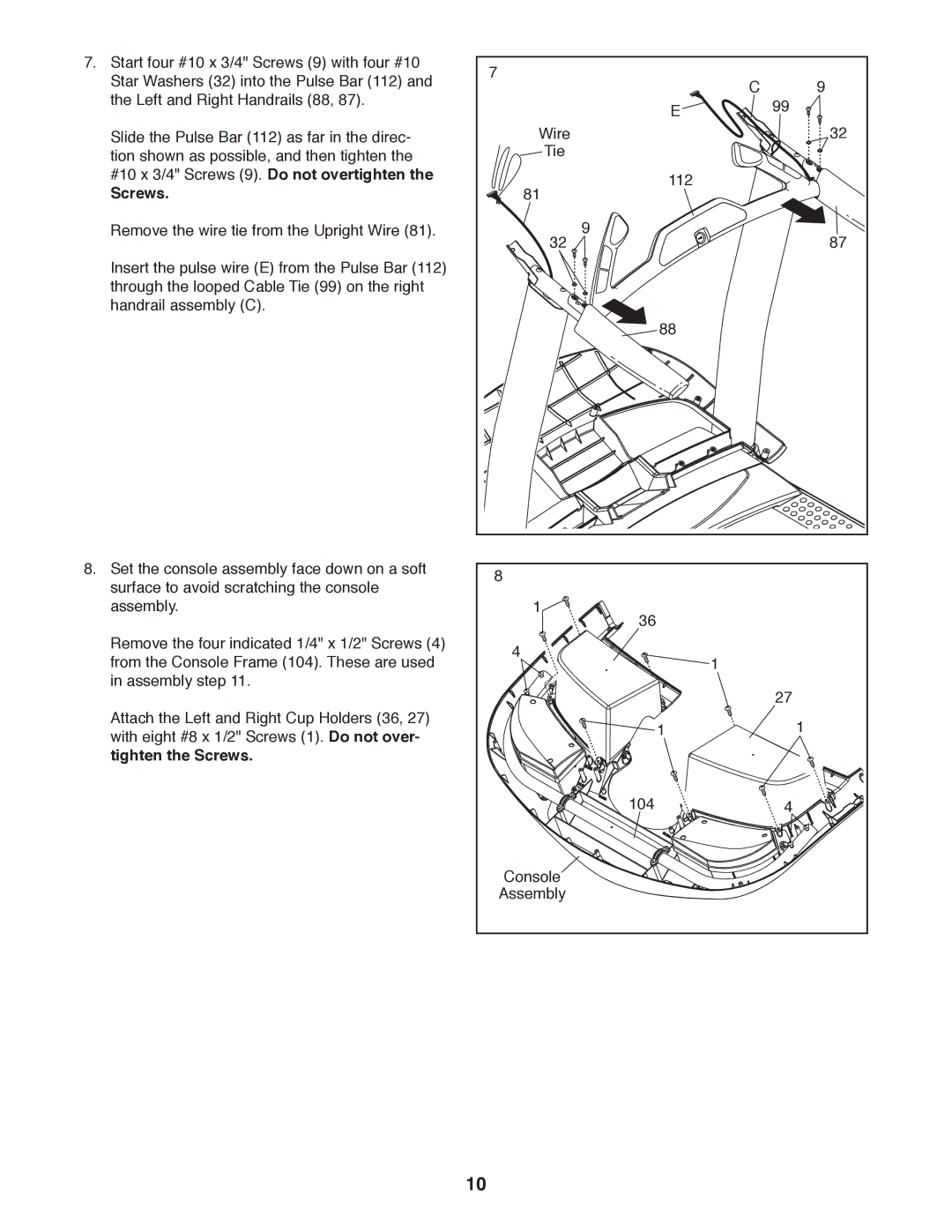 Sears NTL99011.2 user manual Tighten the Screws 