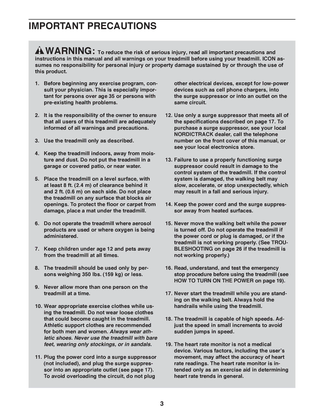 Sears NTL99011.2 user manual Important Precautions 