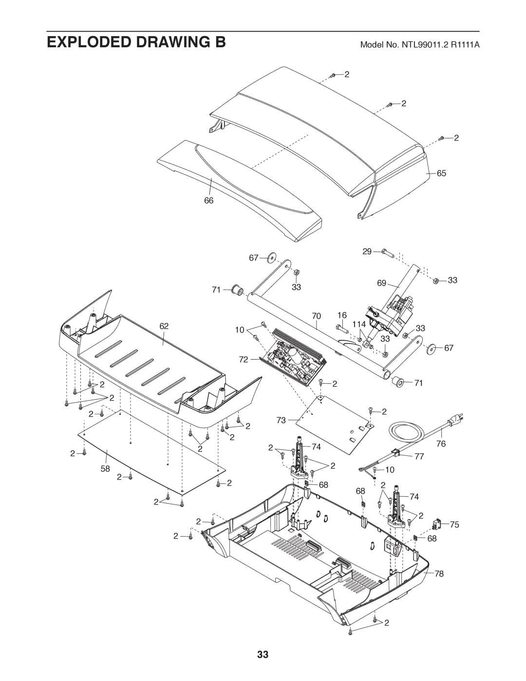 Sears NTL99011.2 user manual Exploded Drawing B 