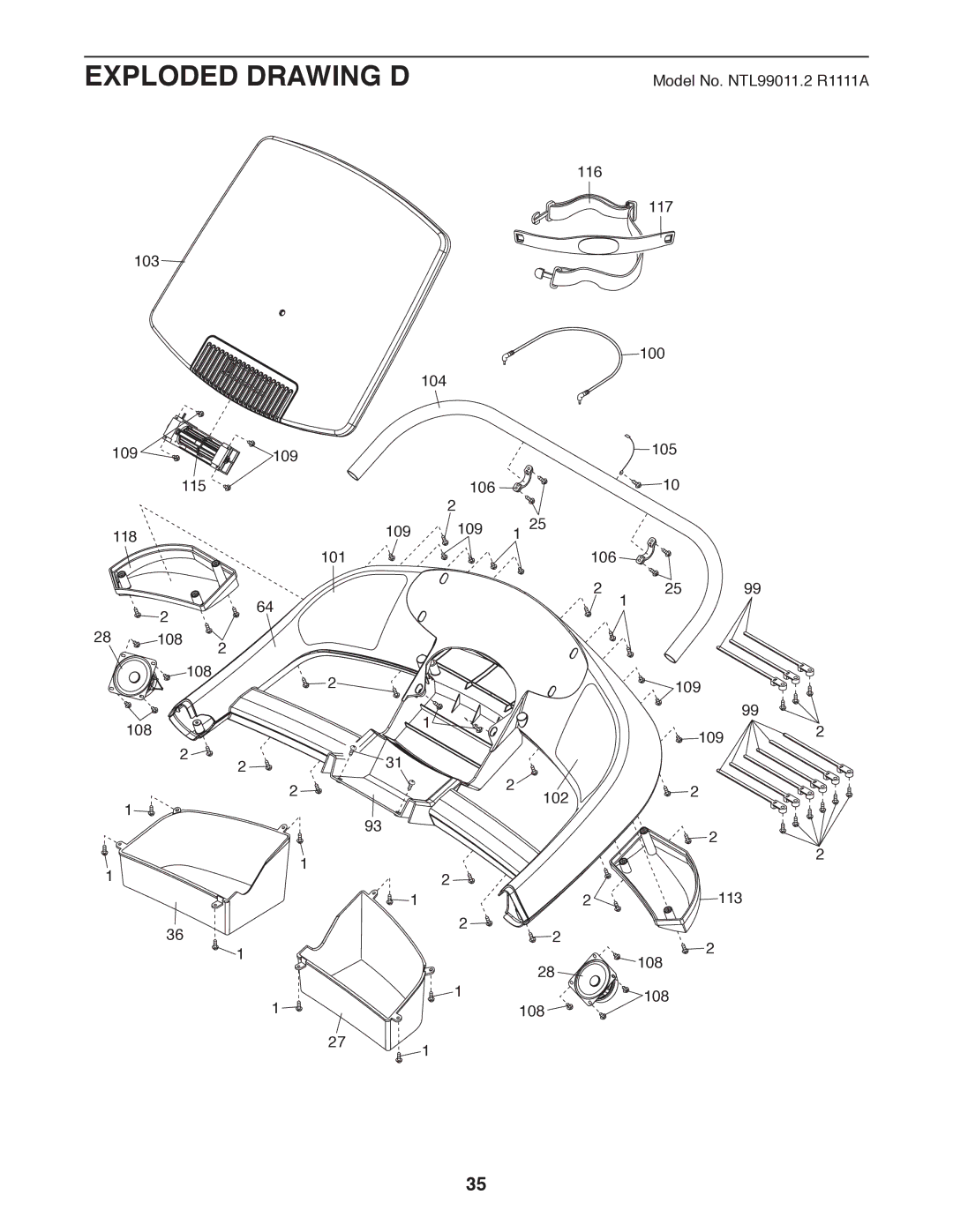 Sears NTL99011.2 user manual Exploded Drawing D 