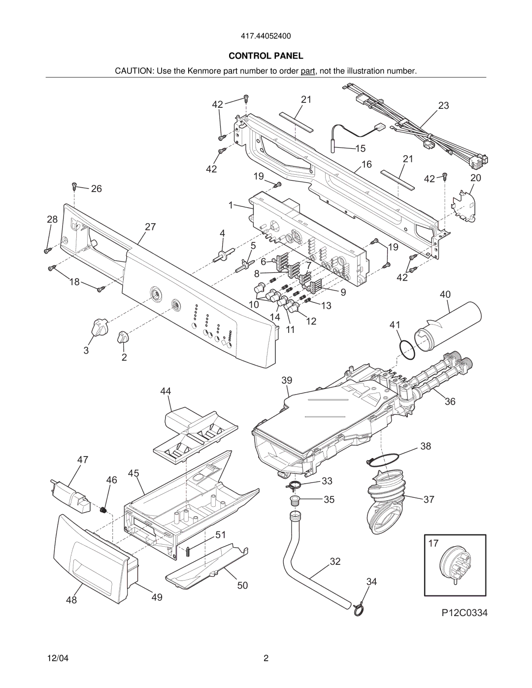 Sears P12V0066, 417.44052400, 134375000, 134474000 manual 940 1241 3537 4849 P12C0334 