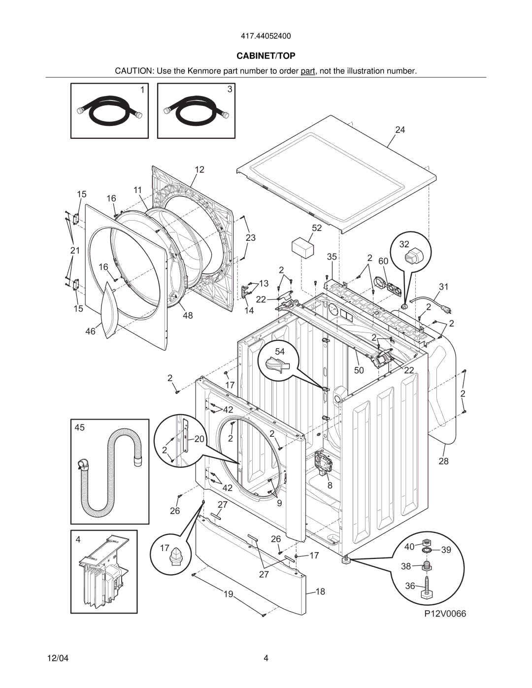 Sears 134474000, 417.44052400, P12C0334, 134375000 manual P12V0066 