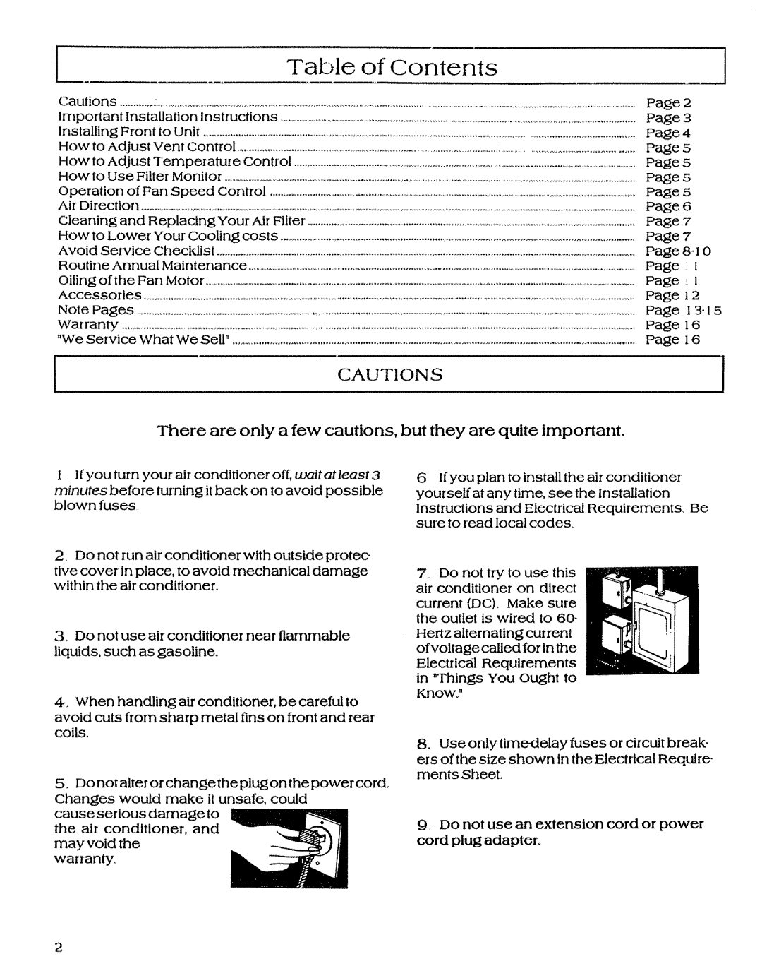 Sears P/N93SR-D02 owner manual Contents 