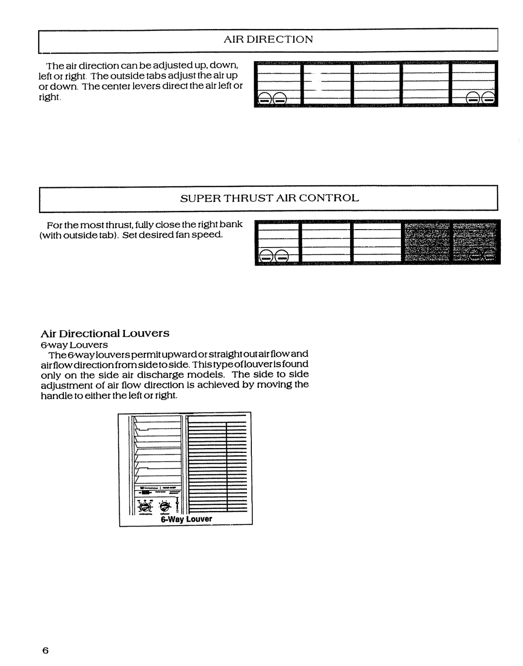 Sears P/N93SR-D02 owner manual Super Thrust AIR Control, AIR Direction 