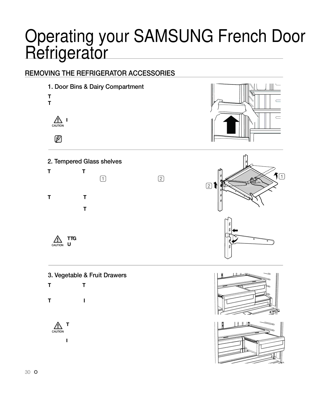 Sears RFG297AA manual Removing the Refrigerator Accessories, Door Bins & Dairy Compartment, Tempered Glass shelves 