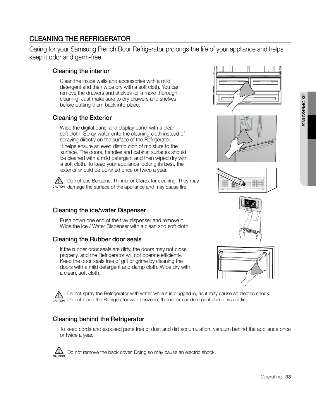 Sears RFG297AA manual CLEAninG tHE REFRiGERAtoR 